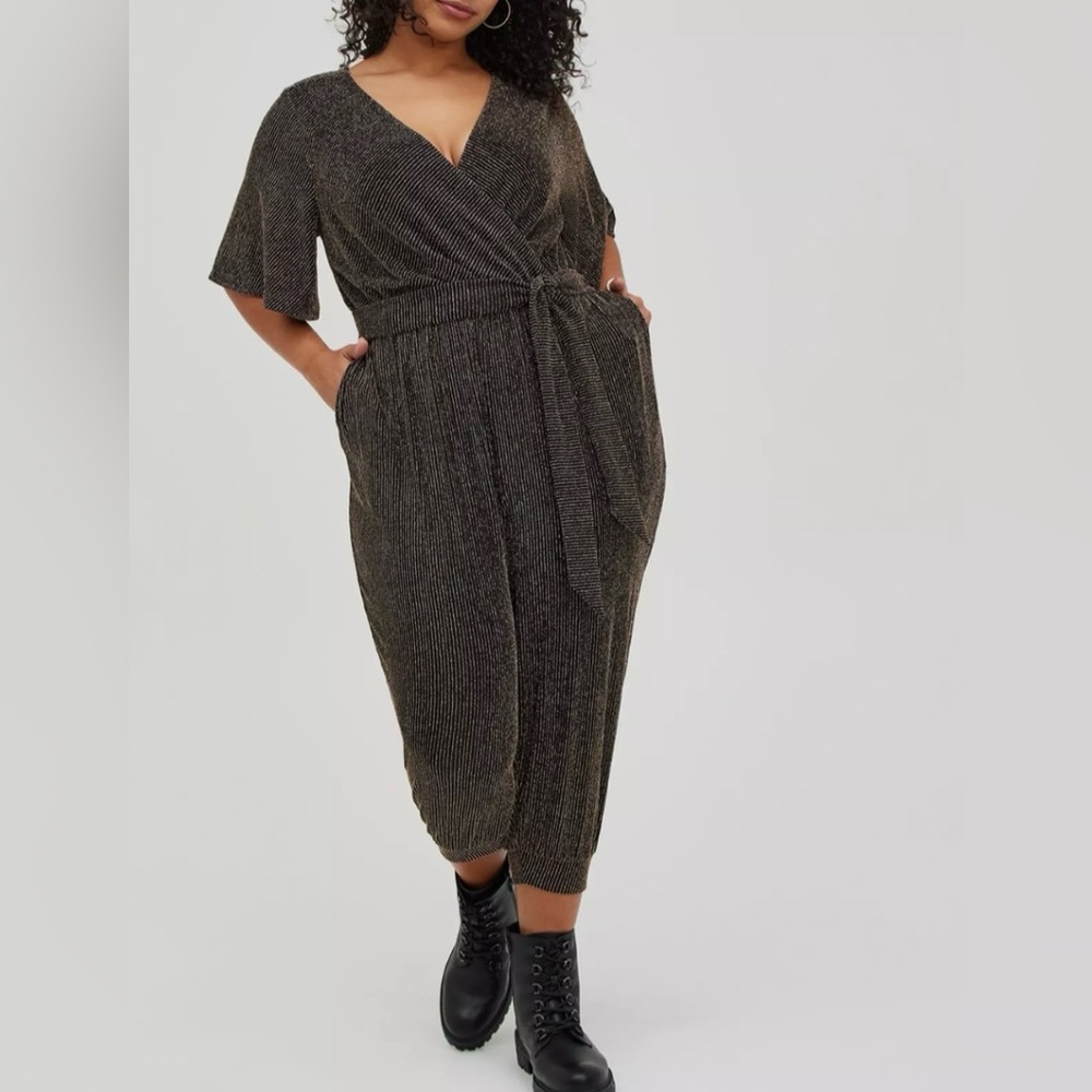 Torrid Black and Gold Jumpsuit